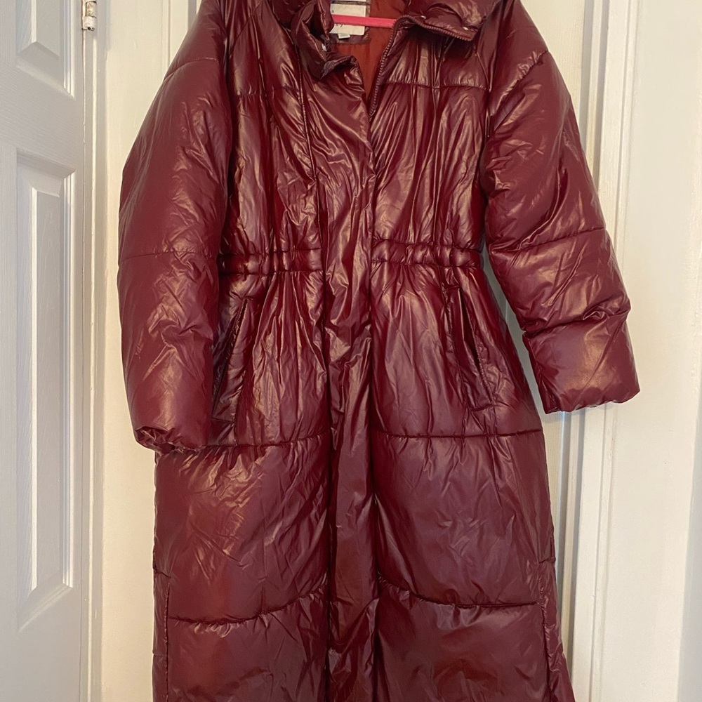 A New Day Women's Puffer Jacket - Burgundy/Red